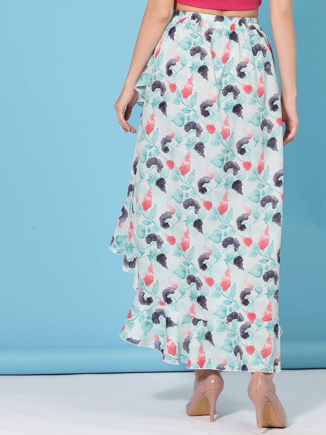 OOMPH! Long Skirts for Women Light Blue - msk003