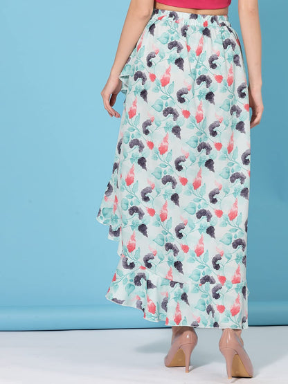 OOMPH! Long Skirts for Women Light Blue - msk003