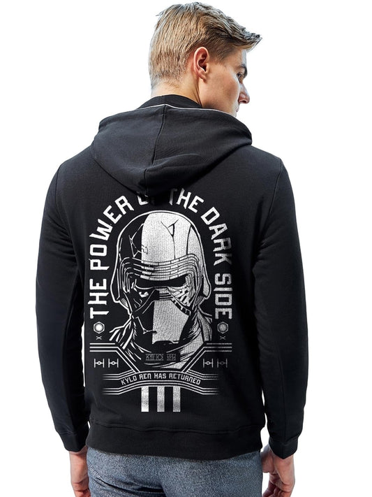 Bewakoof Official Star Wars Merchandise MenS Graphic Print Regular Fit Full Sleeve Hooded Neck Cotton Blend Hoodies_628895_Black