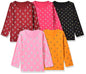 T2F Girls Cotton Printed Regular Fit Full Sleeve T-Shirt(Pack of 5)