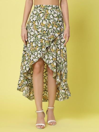 OOMPH! Long Skirts for Women Green - msk061