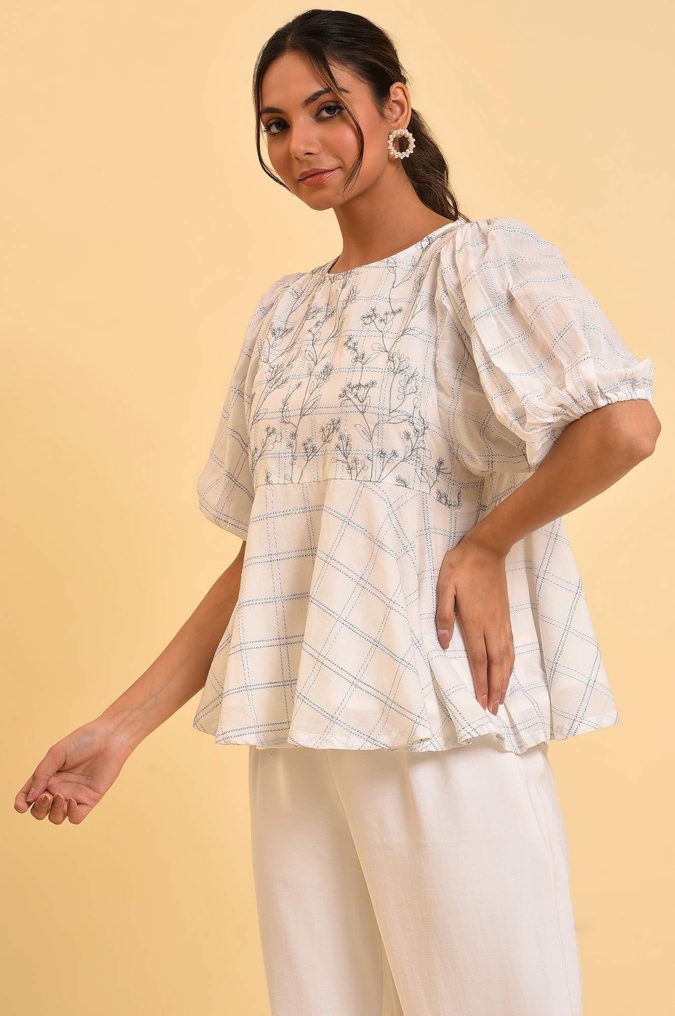 W for Woman Womens Regular Fit Top (23FEW31206-820554_Ecru