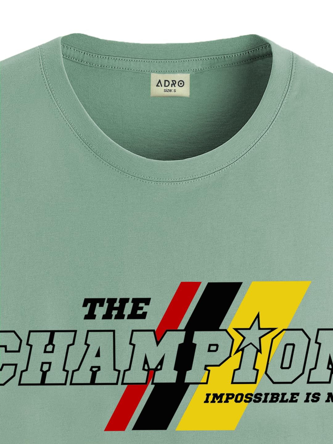 ADRO Men's Graphic Printed 100% Cotton T-Shirt - Regular Fit, Printed T-Shirts for Men (RN24-CMP-PT_Pista)