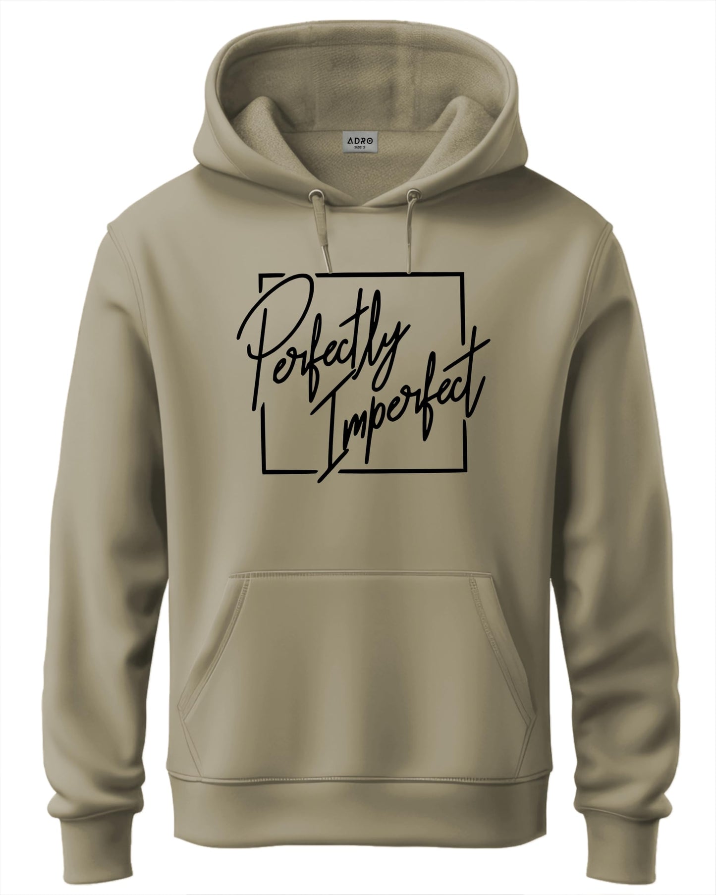 ADRO Mens Cotton Neck Hooded Sweatshirt (H24-FECT-BE_Beige