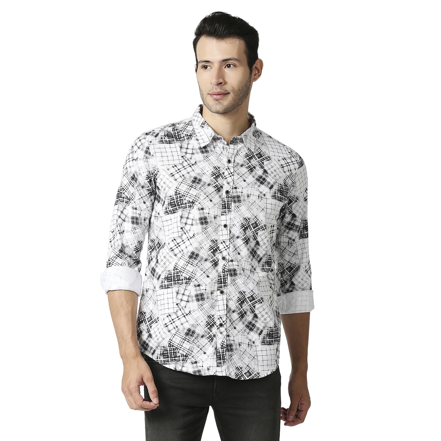 Pepe Jeans MenS Printed Regular Fit Shirt (Pm307870_White M)