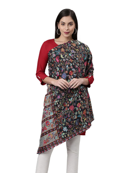 Pashmoda Women Khwabida Pure Wool Kalamkari Shawl (Size: 101 X 203 Cms)