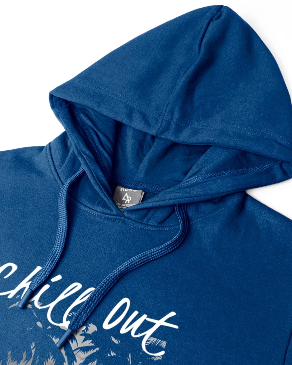 ADRO Men's Cotton Neck Hooded Sweatshirt (H24-CHILL-RB_Royal Blue