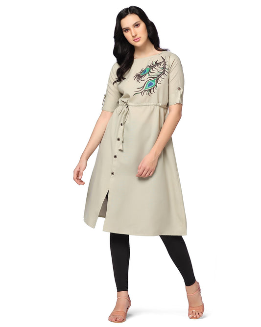 GRECIILOOKS Women's Rayon Printed Regular Kurta Set