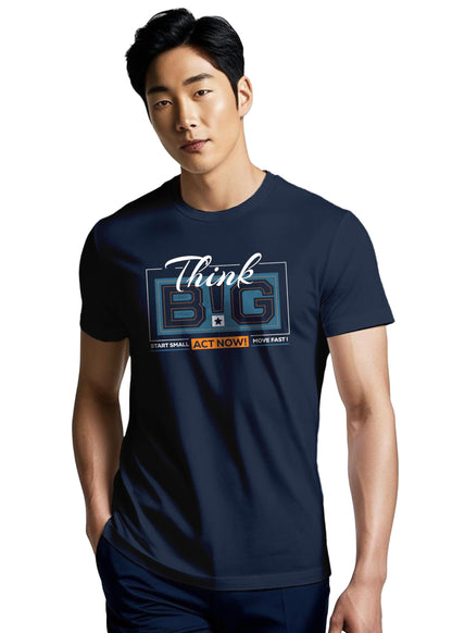 Peppyzone Mens Regular Fit T-Shirt (RT-Trendy 61-65_Navy Blue