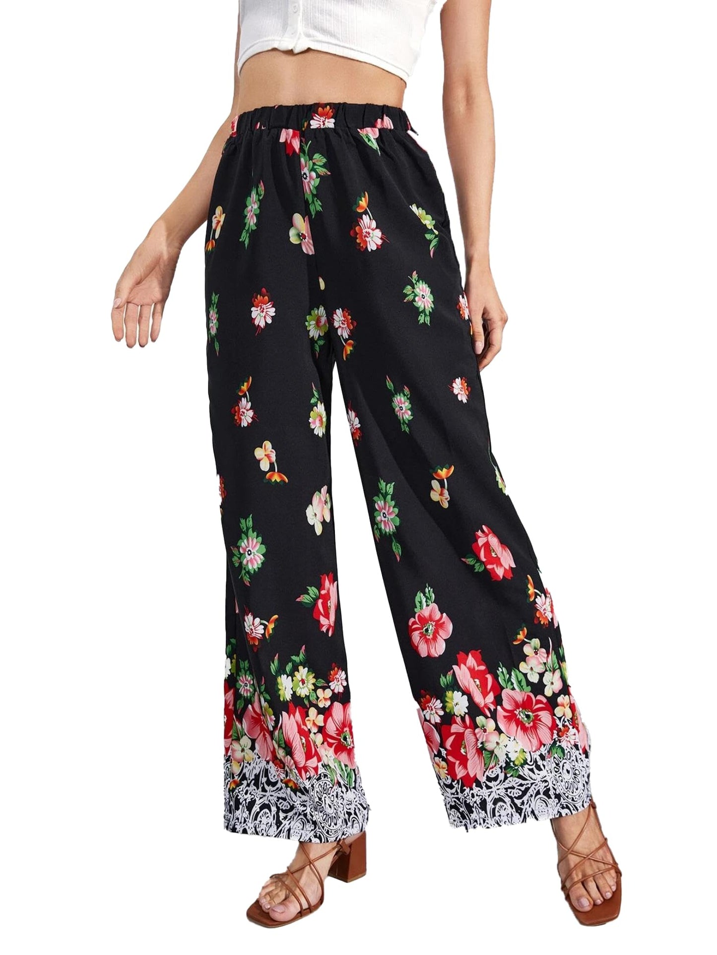 Kotty Womens Printed Regular Fit Trousers Multicolour