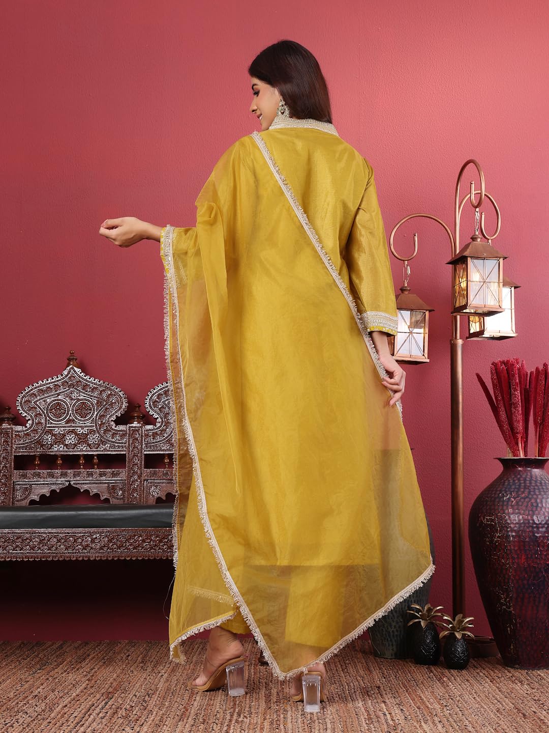 VARANGA Women's Silk Blend Salwar Suit Set