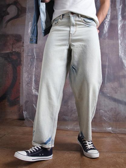 Hubberholme Men Cotton Washed Baggy Mid-Rise Jeans 13