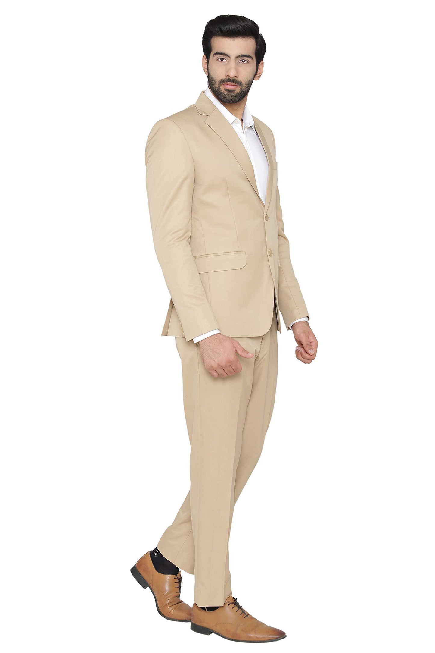 WINTAGE Mens Polyester Cotton and Evening 2 Pc Suit : Beige