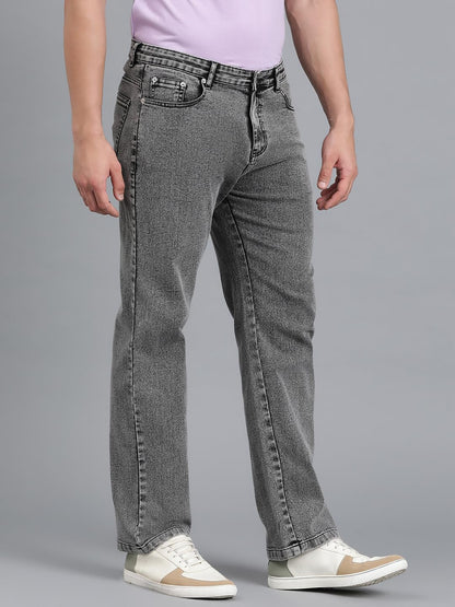 Kotty MenS Regular Mid Rise Grey Jeans