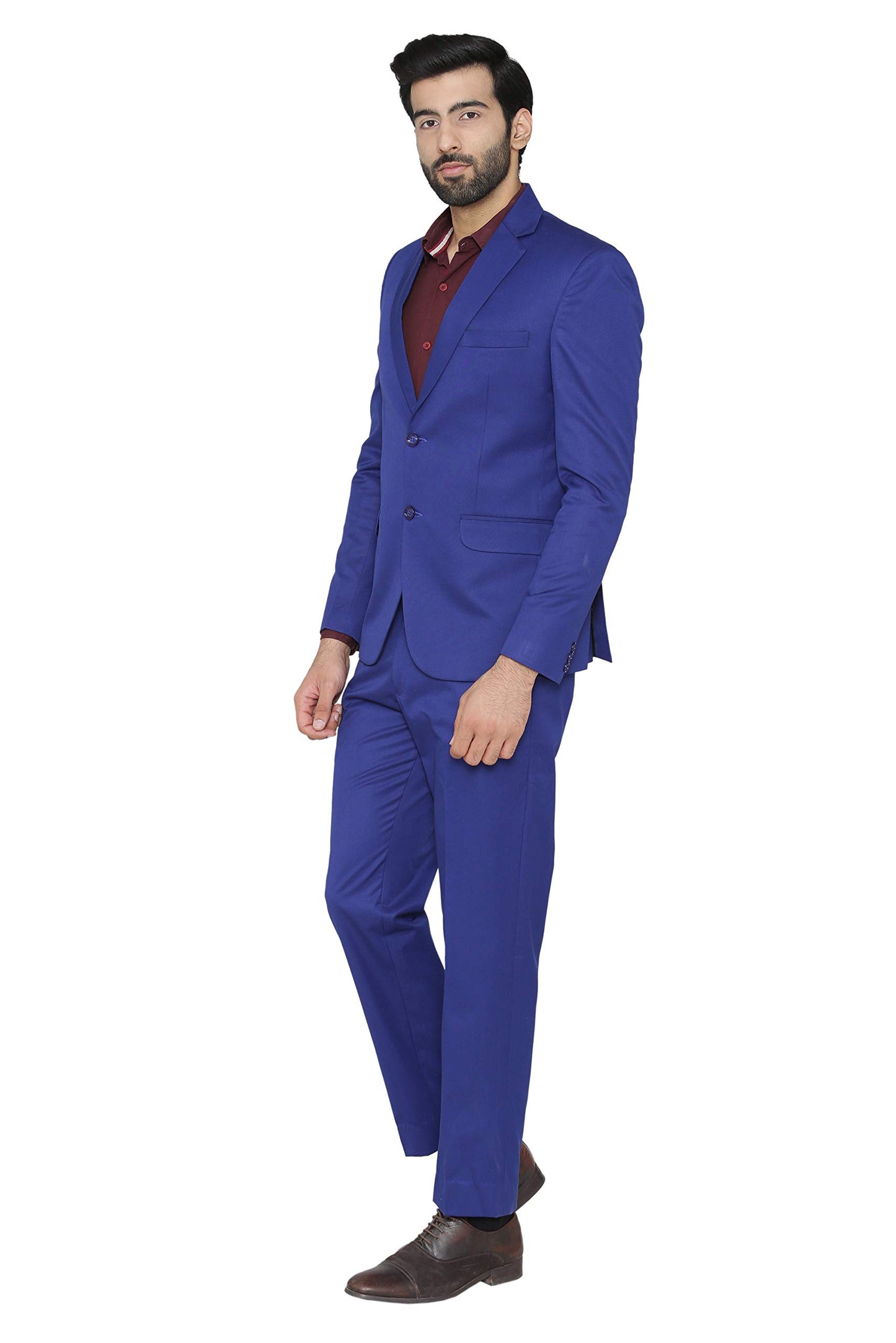 WINTAGE Mens Polyester Cotton and Evening 2 Pc Suit : Blue