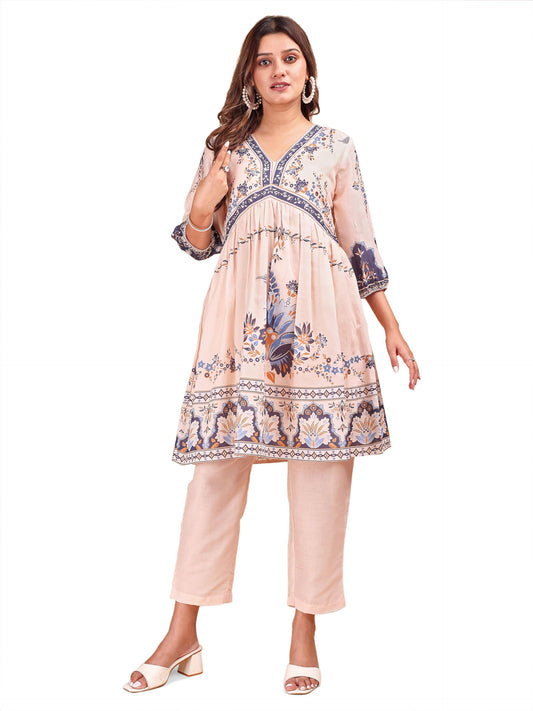 Womanista Womens Cotton Blend Solid Regular 2 PC Co-ord Set 9240_Pink