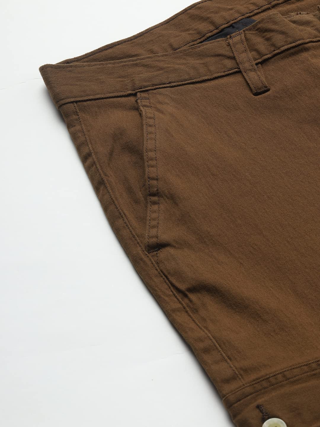 Dennis Lingo Mens Slim Fit Multi-Pocket Stretchable Cargo Trousers Brown
