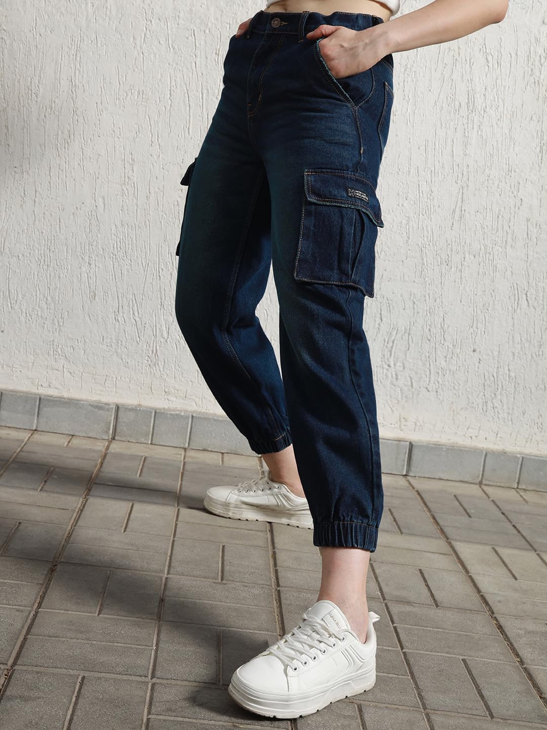 Hubberholme Women Blue Summer Cotton Tapered Fit Jeans