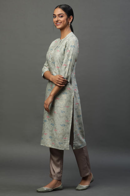 Aurelia Women's Polyester Abstract Printed Straight Kurta | Band Collar Kurta for Women | Abstract Printed Kurta for Women | Beautiful Regular Fit Kurta for Women