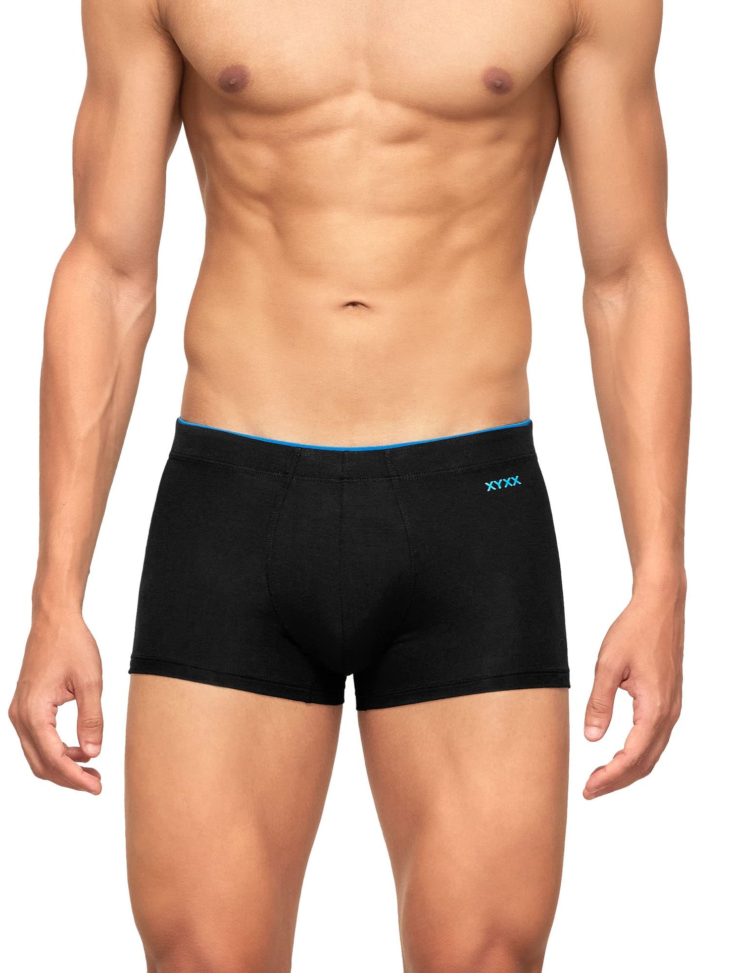 XYXX Mens Underwear Uno IntelliSoft Antimicrobial Micro Modal Trunk Pack of 5 (Dress Blue ; Coral Grey ; Black ; Heather Grey ;