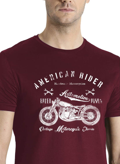 ADRO Men's Regular Fit T-Shirt (RNR-M-AME-BG-L_Maroon)