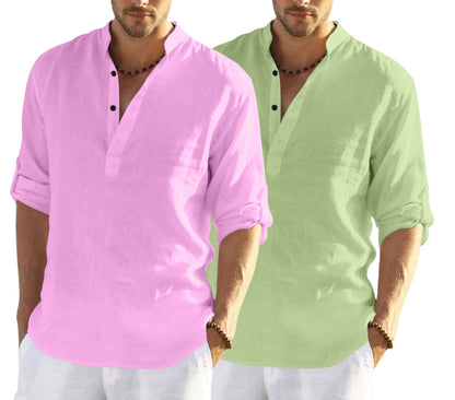 Zartha MenS Regular Fit Solid Pattern Cotton Polyester Blend Kurta With Spread Collar Long Sleeve And Standard Length | Shirt F