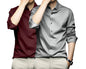 Deelmo Combo Of MenS Stylish Solid Satin Casual Shirt For Men Full Sleeves| Poly Satin Silk Shirt Pack Of 2 Maroon-Silver