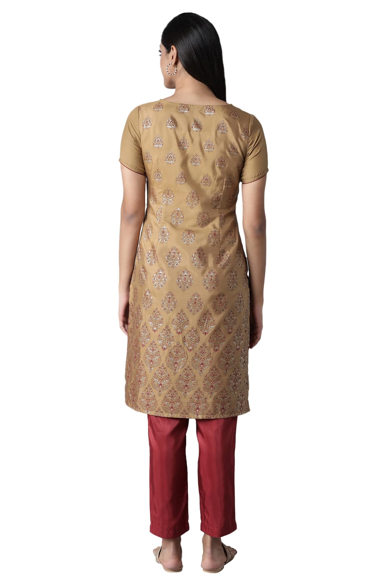 Aurelia Women's Polyester Regular Kurta-Straight Palazzo