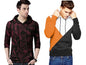 Noble Monk Men Stylish Printed T-Shirt (Pack Of 2) | Full Sleeve | Hooded Neck | Combo Hoodies For Men