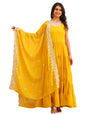 Fashion Basket Georgette Anarkali Dress For Women Yellow
