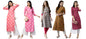 ANNI DESIGNER Women's Crepe Straight Printed Kurta Pack of 5 (Crepe-Combo-NW_012)