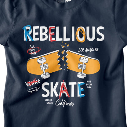 Bon Organik Boys Regular Fit T-Shirt (BON12182_Navy Blue