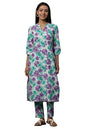 Aurelia Women's Floral Print Cotton Co-Ord Kurta Set with Trousers