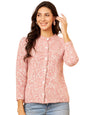 Modeve Women Pink Floral Print Round Neck Sweater For Winter||Winterwear||