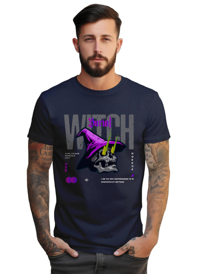 Peppyzone Mens Regular Fit T-Shirt (PZ-SkullStreetwear3013_Navy Blue