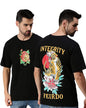 Veirdo Mens Oversized Cotton Graphic Print Crew Neck T-Shirt