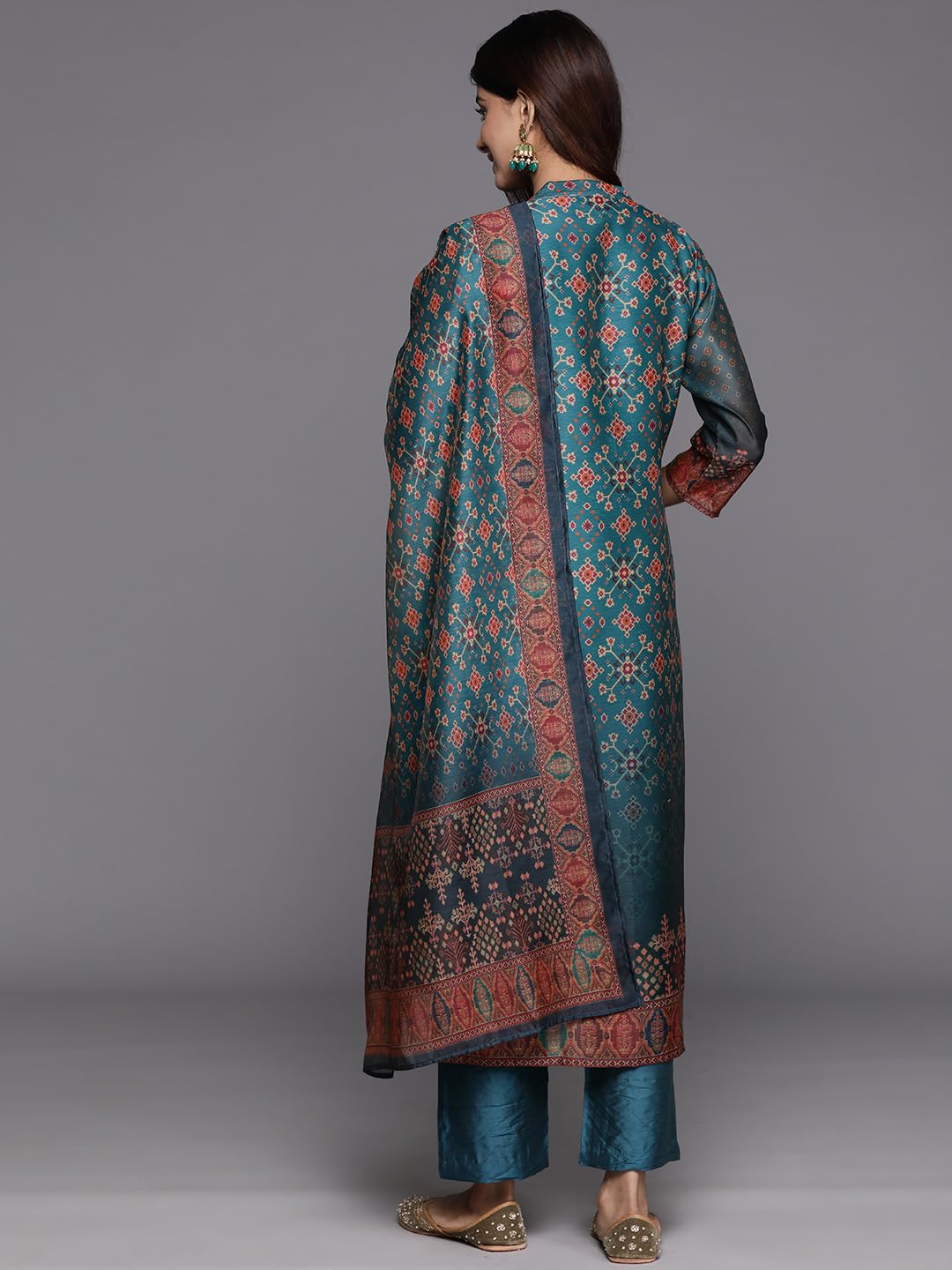 Varanga Mustard Printed Dress With Floral Embroidery On Sleeves  Stylish & Elegant Casual Dress For Women