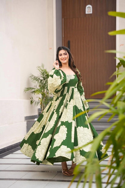 Wedani Rayon Dress for Women Green