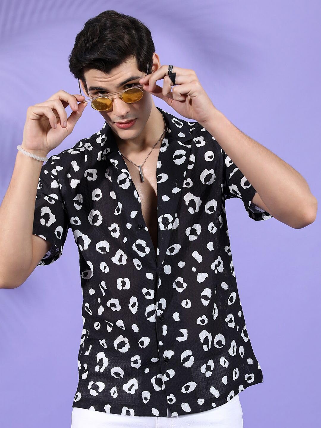 The Indian Garage Co Mens Relaxed Fit Shirt (0823-SHSRRS-10-01_Black