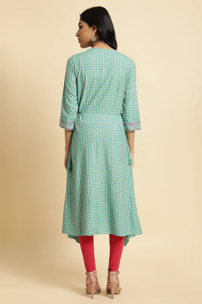 W for Woman Women Viscose Embroidered Asymmetric Regular Kurta