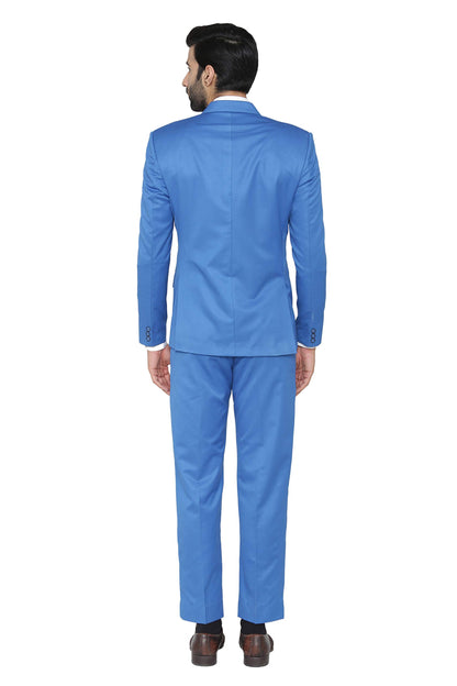 WINTAGE Mens Polyester Cotton and Evening 2 Pc Suit : Blue