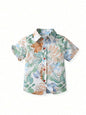 TAGAS Boys Striped Regular Fit Shirt Green