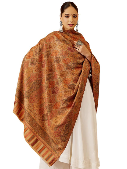 Pashmoda Women Gulnaz Kaani Wool Blend Kashmiri Shawl, Stole, Scarf, Luxury Pashmina Evening Wrap (Size: 101 X 203 CM)