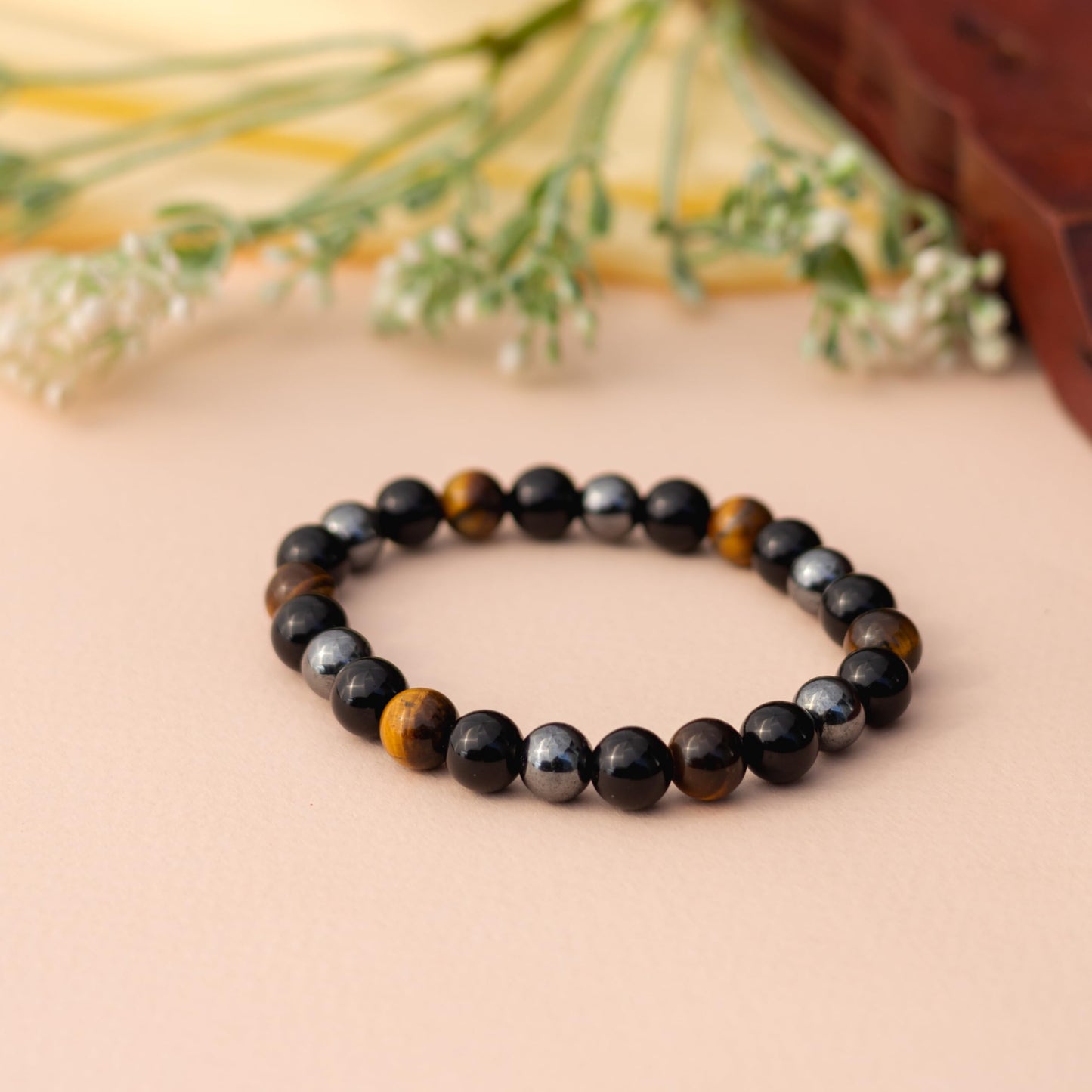 Astrotalk Triple Protection Bracelet | Shields Against Negativity & Enhances Strength | Black Obsidian, Hematite, Tiger Eye | Crystal Bracelet for Women & Men