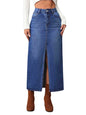 Greciilooks Denim Cotton Long Skirt For Women