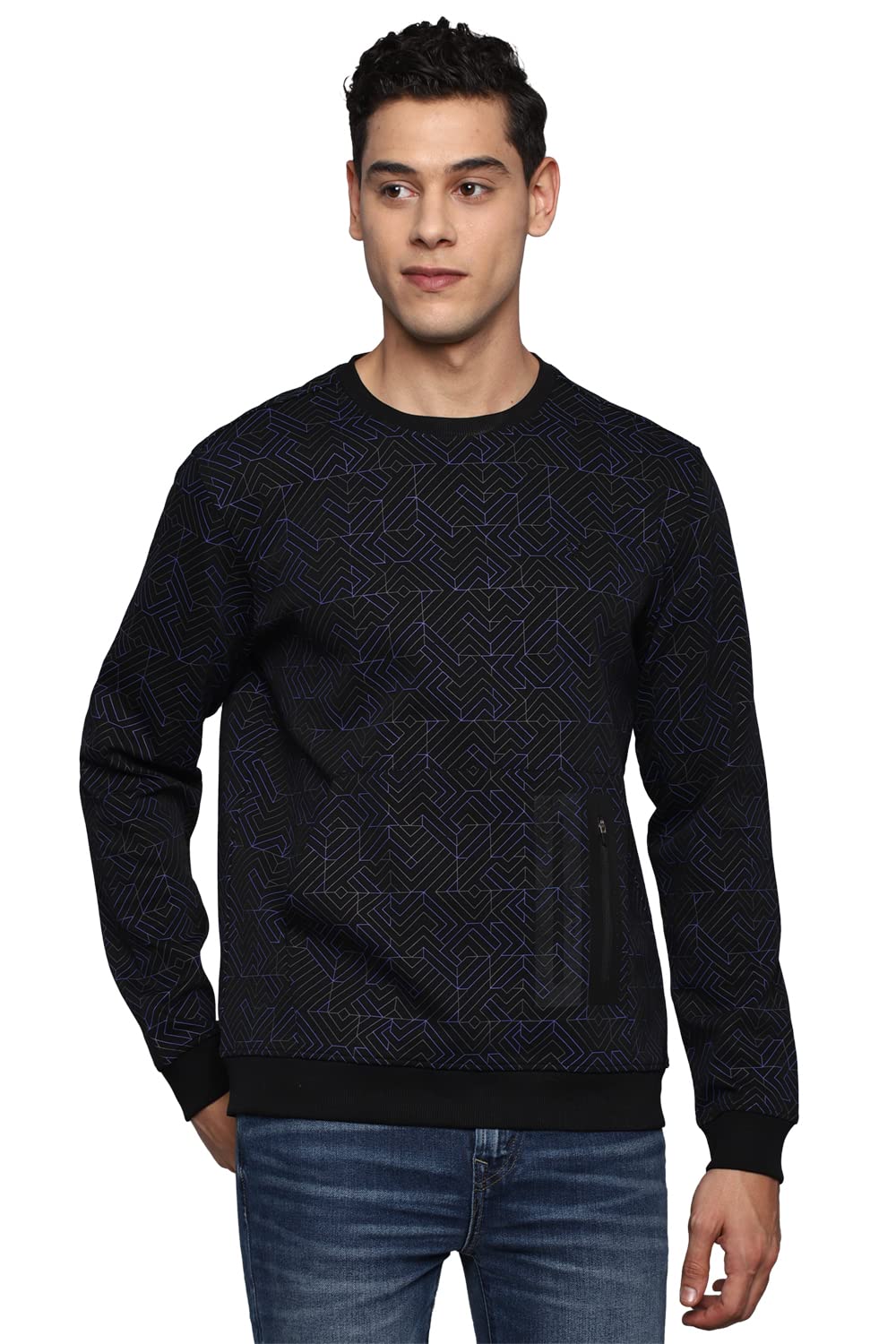 Allen Solly Men Printed Casual Full Sleeve Crew Neck T-Shirt