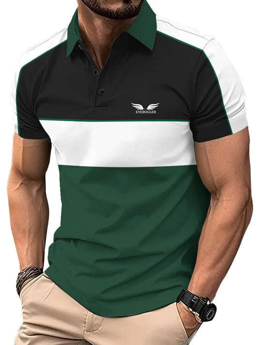 Noble Monk MenS Striped Regular Fit Polo Shirt (T853_Nm_White Jasper Black