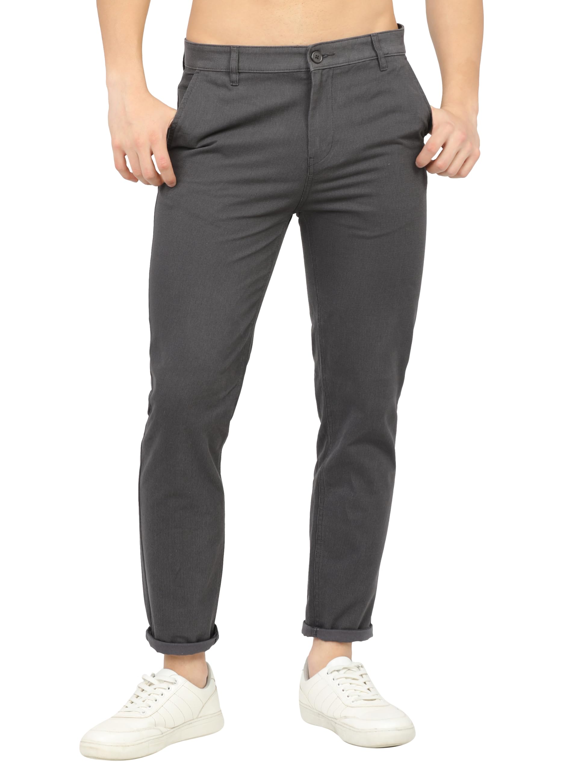 Ketch Mens Regular Super Slim Trouser (Khtr000154_Grey_32)