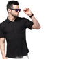 Rigo Waffle Knit Self-Textured Slim Fit Shirt for Mens | Half Sleeve Shirt for Men | Summer Shirts for Men Black