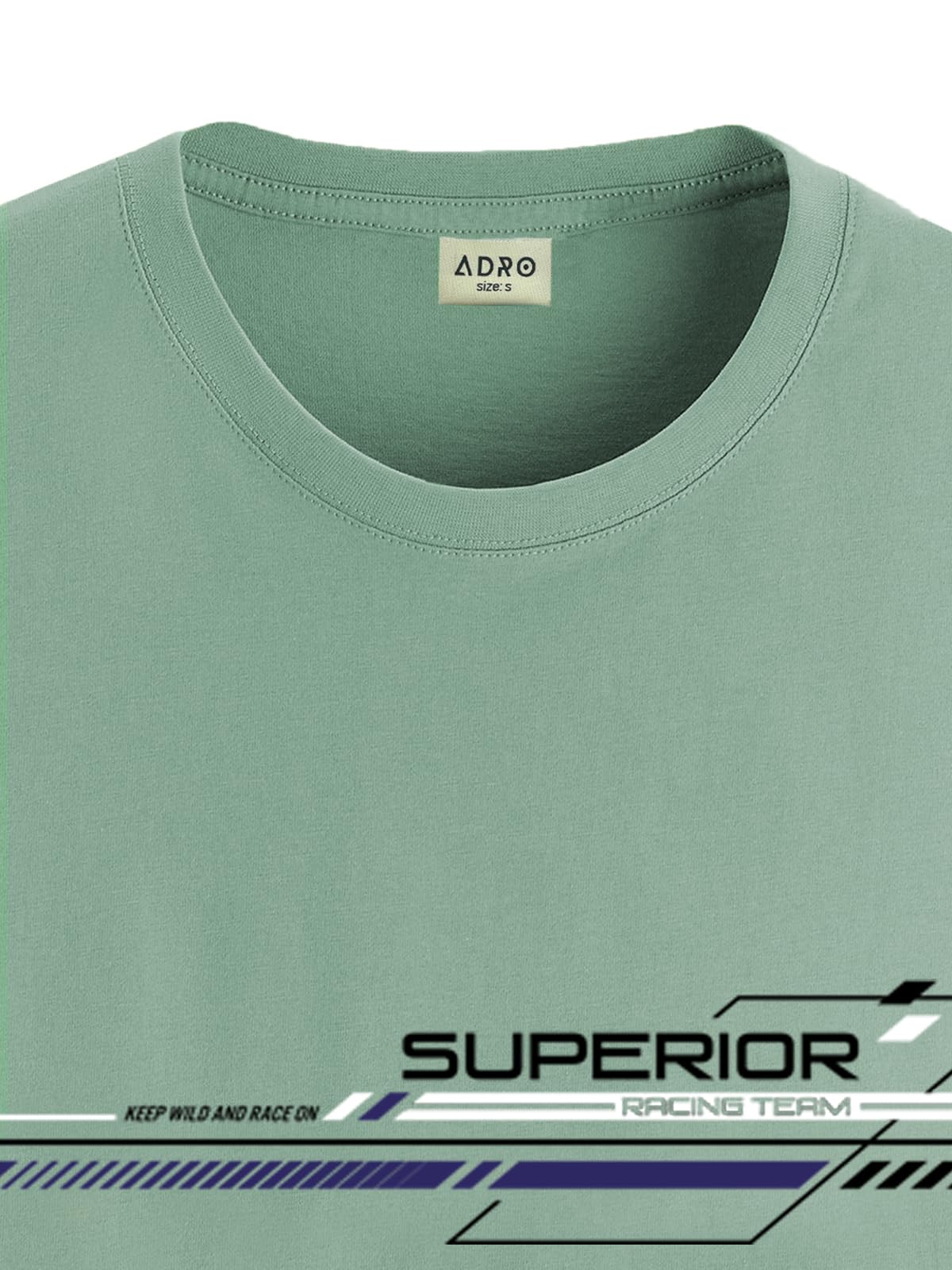ADRO Men's Graphic Printed 100% Cotton T-Shirt - Regular Fit, Printed T-Shirts for Men (RN24-RAC-PT_Pista)